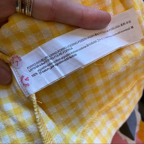 Zara yellow gingham crop peplum top, Small NWT - Picture 5 of 6